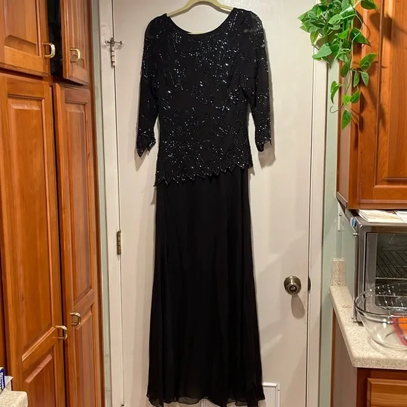 J Kara | Dresses | J Kara Womens Boad Neck Asymetrical Beaded Dress Size 6  | Poshmark